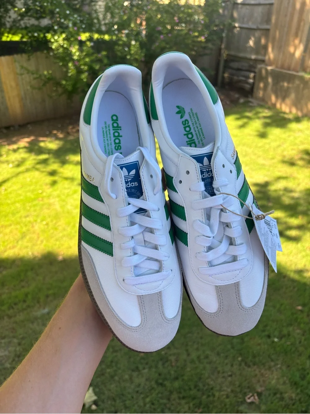 Adidas Samba OG ‘Cloud White / Green Gum’ Men’s Size 10-11 Sneakers NEW! IG1024